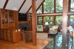 Air-conditioned Great Room with gas fireplace